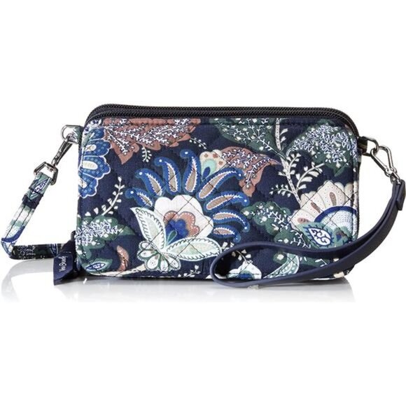Vera Bradley Women's Cotton All in One Crossbody Purse with RFID Protection